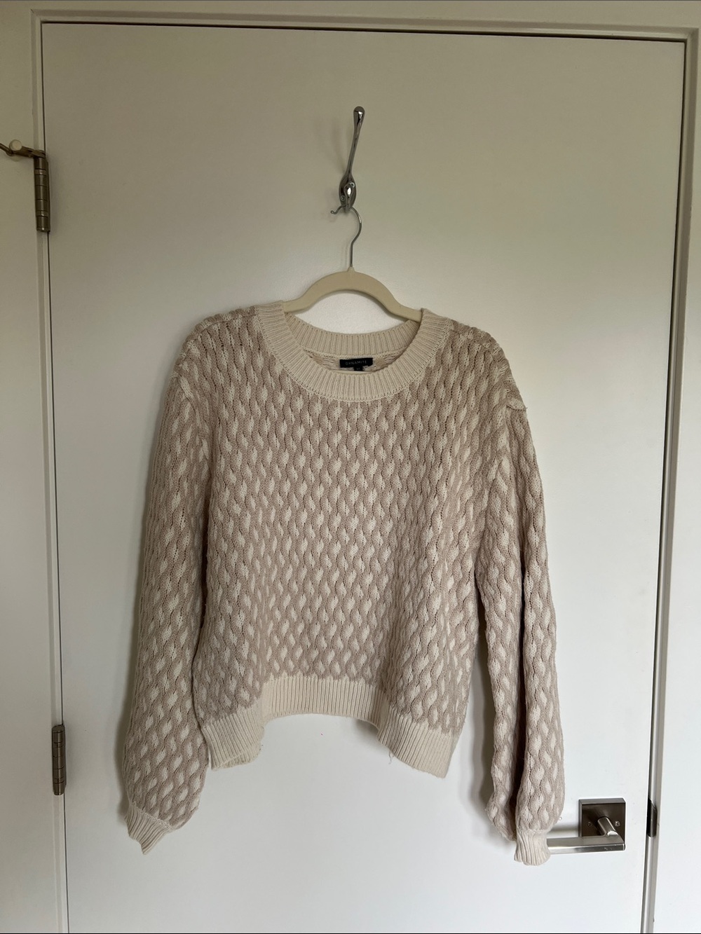 Dynamite Cream Cable Knit Crewneck Sweater